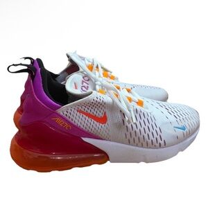 Nike Women's Air Max 270 sneaker, Size 7.5, Colors: Fuchsia Dream Crimson.